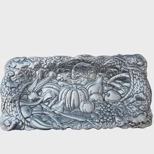 Arthur Court 12"X6" Rabbit Cornucopia Harvest Tray  Aluminum